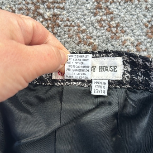 Vintage Peabody House Wool Houndstooth Skirt Suit Set 13/14 - Picture 7 of 15